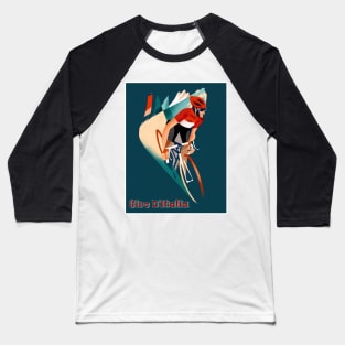 Giro D Italia Absyract Surreal Whimsical Bicycle Racind Print Baseball T-Shirt